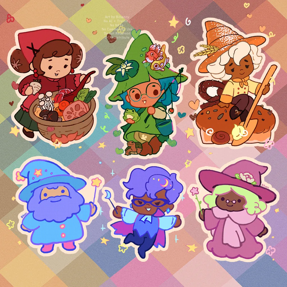 Witch characters showing their specialties and magic